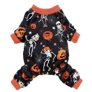 Fitwarm Halloween Pet Skeleton and Pumpkin Pajama